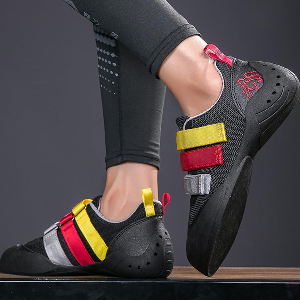 Scarpe da Arrampicata da Uomo Scarpette da Boulder Antiscivolo Traspiranti Chiusura Autoadesiva Smorzamento per L'Arrampicata Sportiva