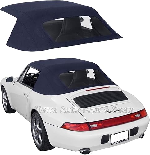 Sierra Auto Tops Convertible Top Reemplazo para Porsche 993 Carrera 1994-1998, lona clásica alemana, color azul