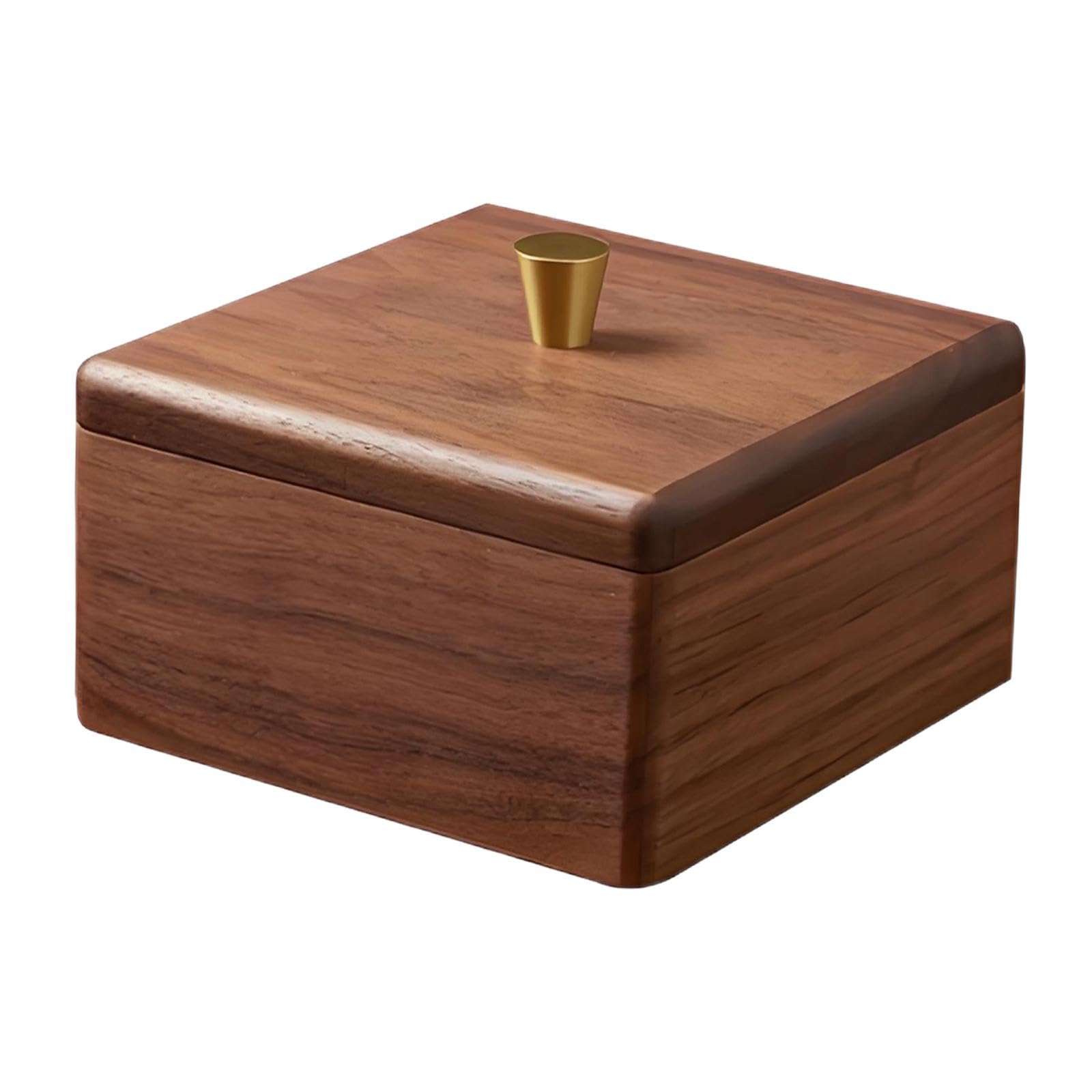 Piccola Scatola Per Trucchi E Bigiotteria | legno massello, rame, coperchio antipolvere, compatta e decorativa