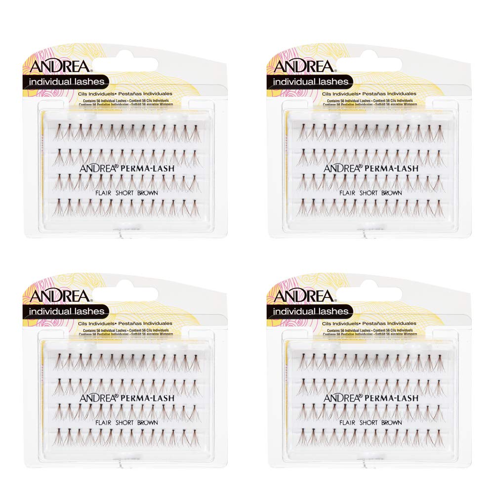 Andrea Knotted Flares False Lashes Short - Brown, 4 Pack