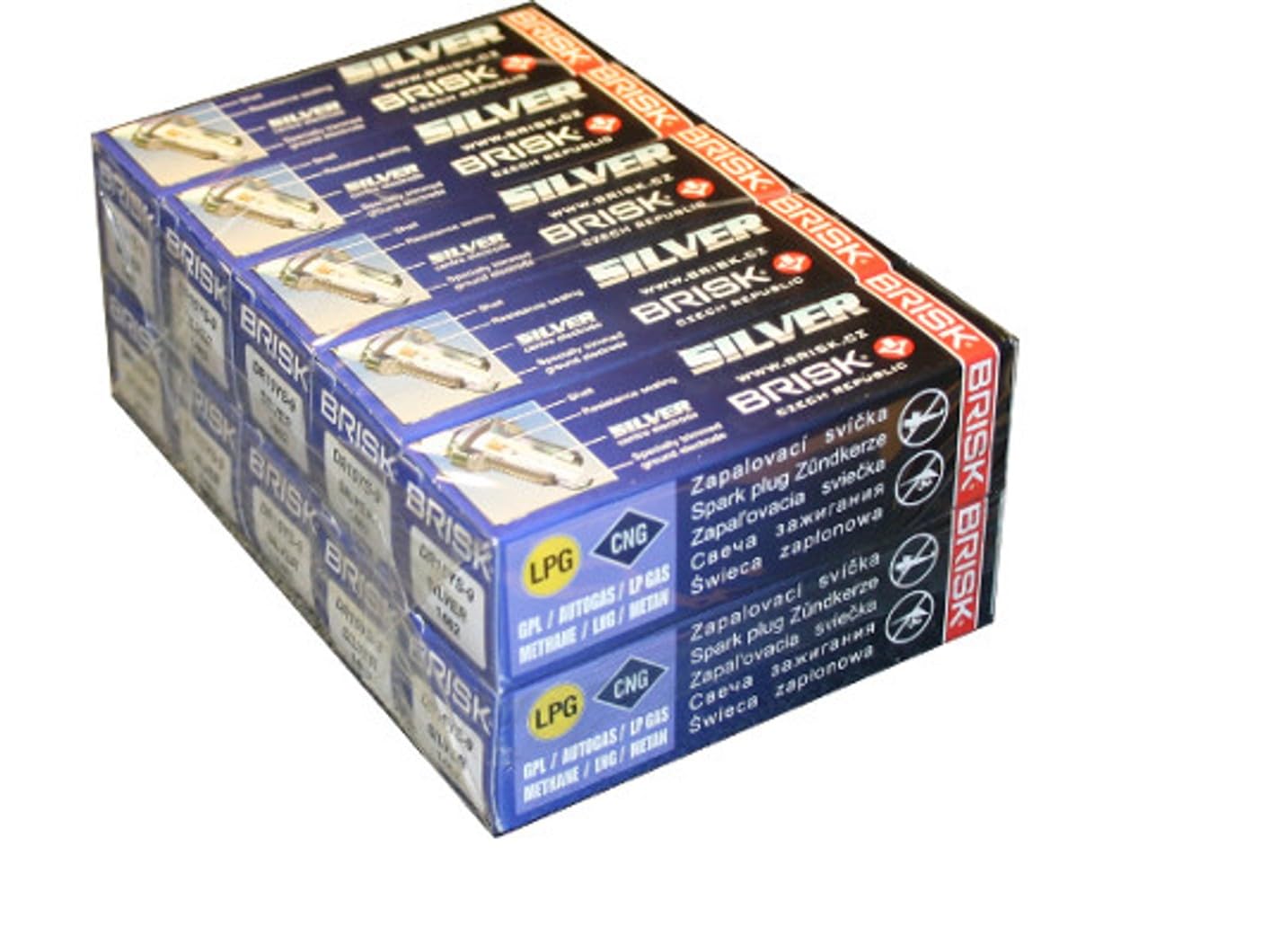 BRISK Silver DR15YS 1334 - Bujías de gasolina GLP GPL CNG (10 unidades) Llave Bujias