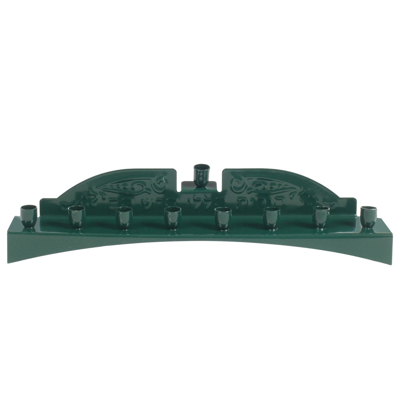 Green Candle Menorah - Fits all Standard Chanukah Candles - Classic Wall Design