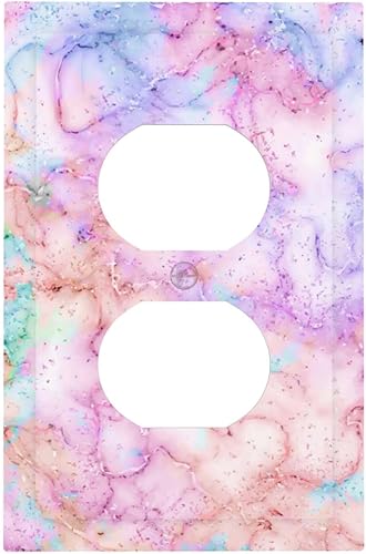 Cubiertas decorativas para placa de interruptor, bonita textura de mármol, receptáculo de 1 banda, placa de pared dúplex, cubierta de interruptor de