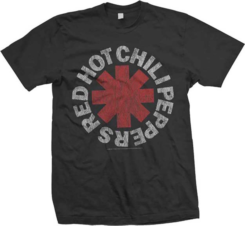 BRAVADORed Hot Chili Peppers Distressed Men's T-Shirt Black