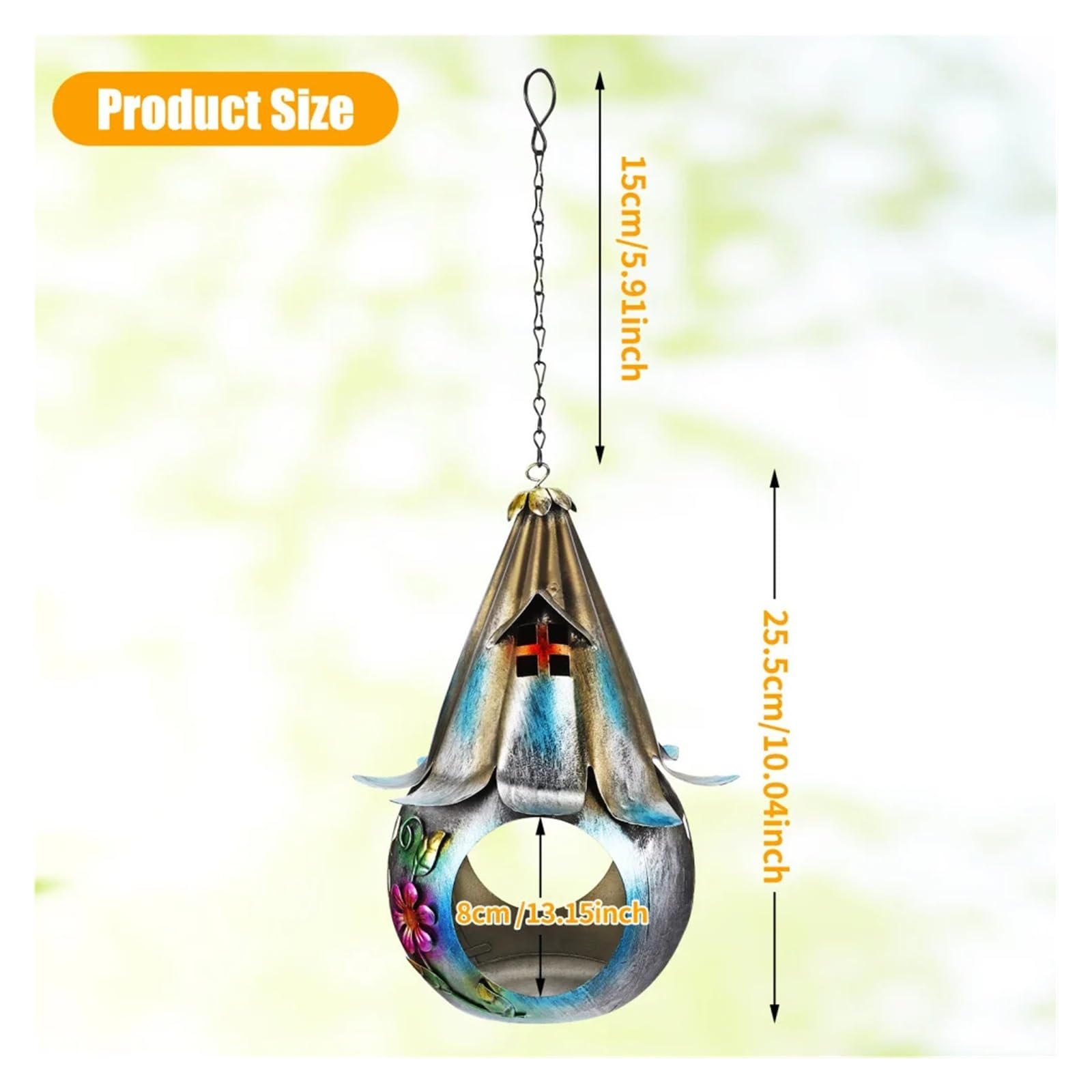 Mangiatoia For Uccelli Solare Alimentata A Energia LED Mangiatoie For Selvatici In Metallo For Colibrì In Ferro Battuto For Giardino Patio Prato Cortile Facile Da Mantenere