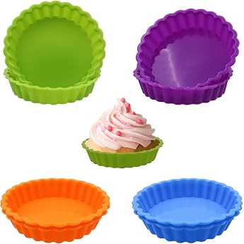 Pack of 8 Non-Stick Mini Tart Moulds Silicone Tartlet Moulds