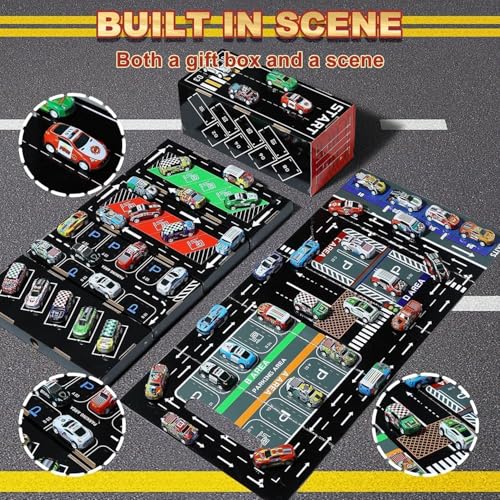 Image of 48-Piece Pull Back Car Set Mini Alloy Toy Vehicles for Kids Racing Party Favors Gift Collection Container Storage Box Learning & Educational Stuffers Mini Cars Party Favors