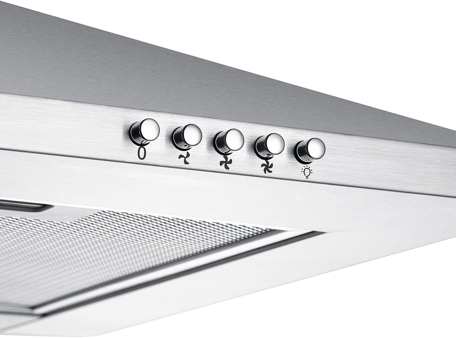 CIARRA ASS9201 Classe A++ Cappa Aspirante 90 cm 406 m³/h Cappa da Cucina in acciaio INOX Filtro a Carbone CBCF002X2 3 Velocità di Aspirazione filtro in alluminio (Argento)