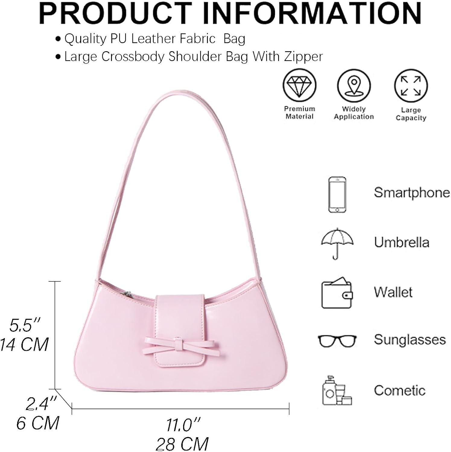 Trendy Red Shoulder Bag for Women Patent Leather Hobo Handbags Y2K Purses Clutch Bag Cute Bow Purse - Image 6