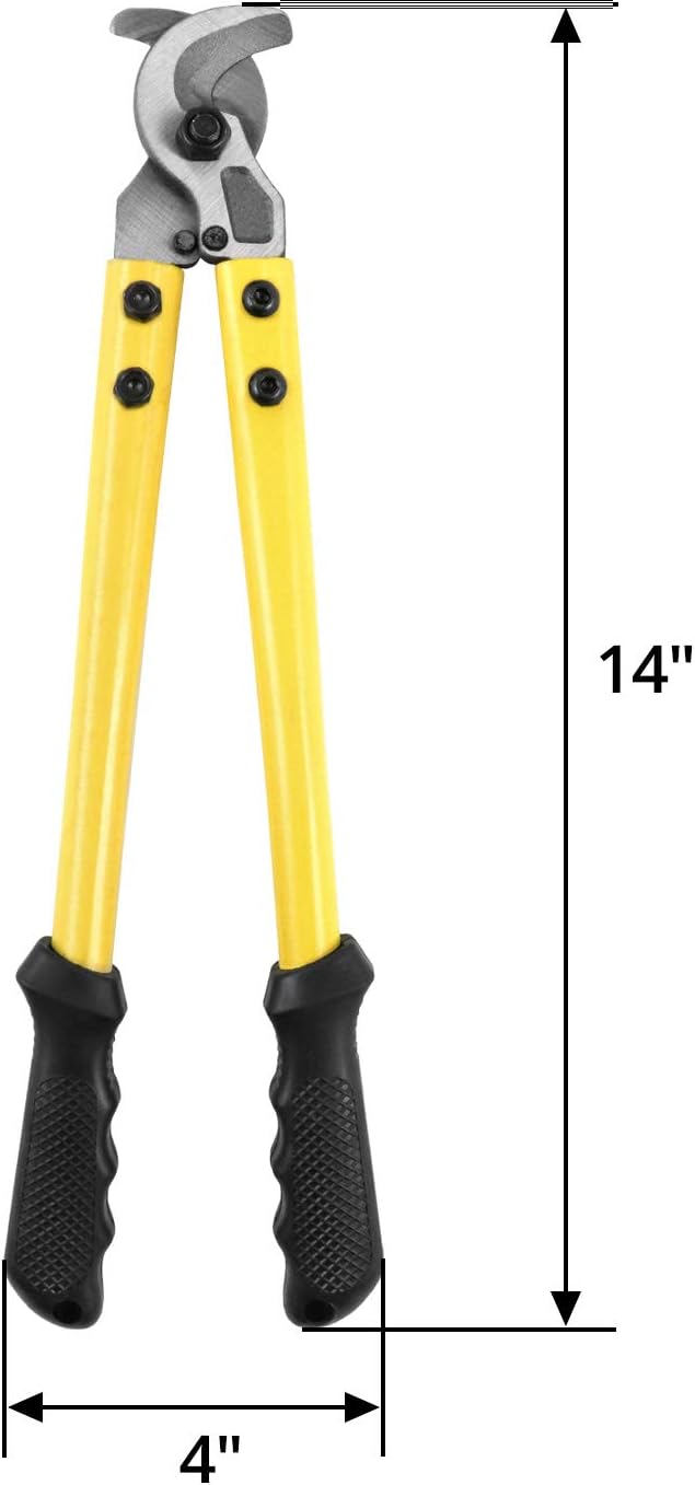 QWORK 14" Hardened Wire Rope Cable Cutter High Temperature Heat Treatment Stainless Steel Cable Cutter - - 