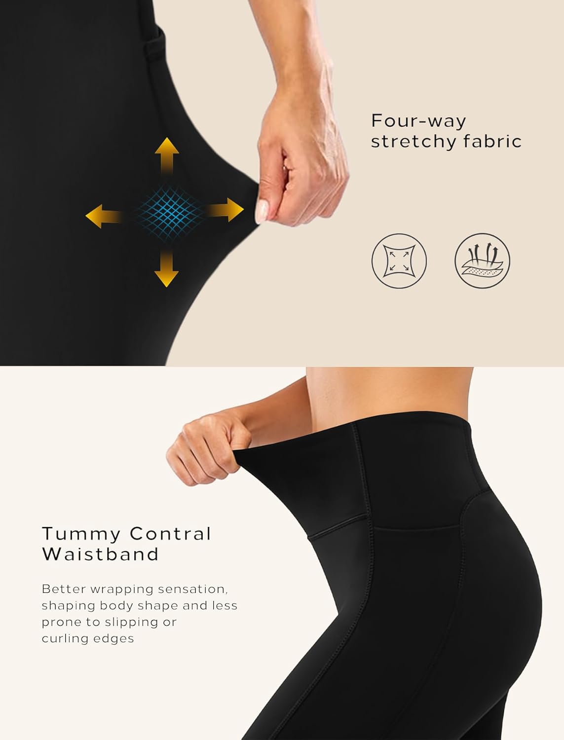 Women's Flare Leggings Bootcut Yoga Pants High Waisted Bell Bottom Workout Dress Pants with Pockets