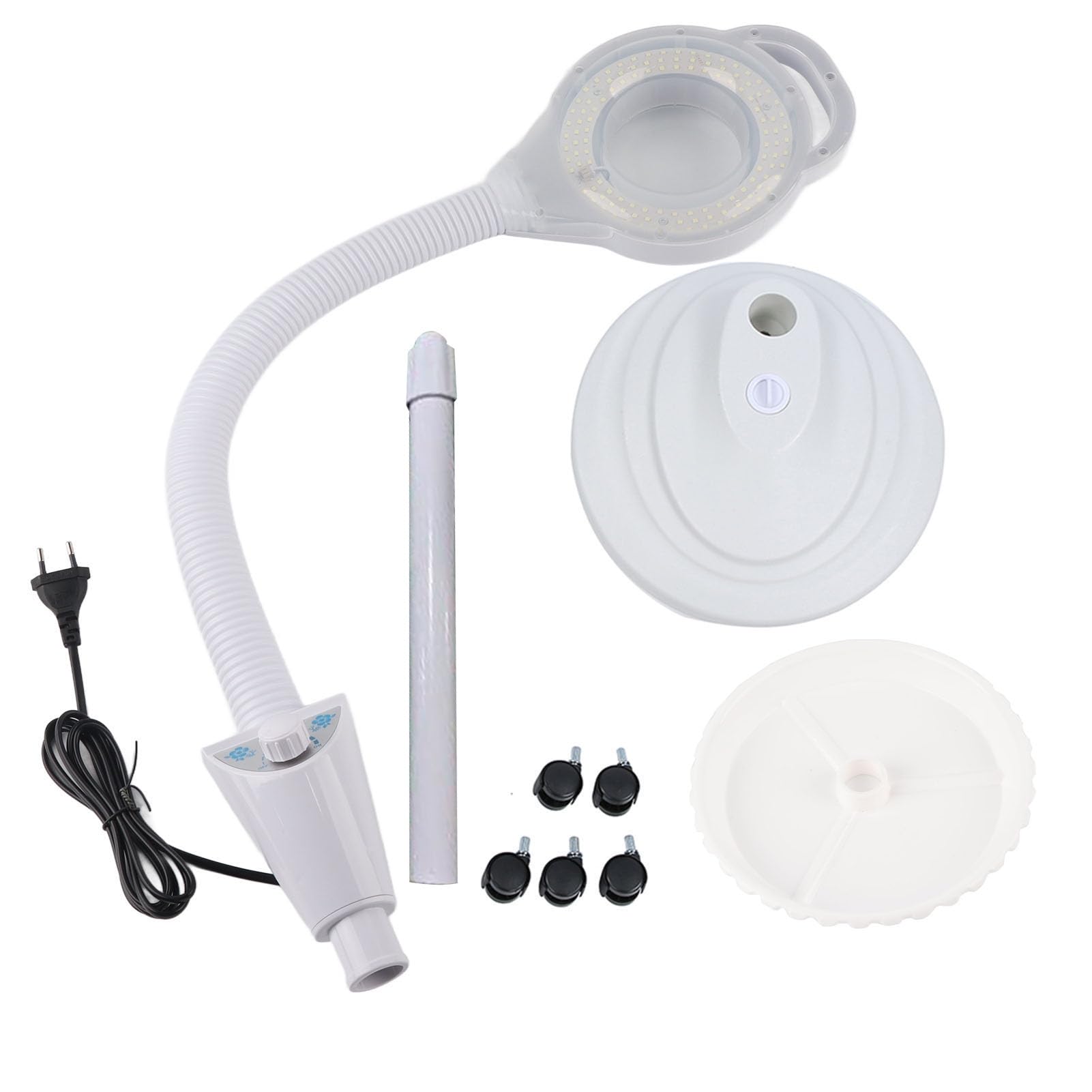 Lámpara de tatuaje, lámpara de luz fría LED para salón de belleza, lámpara de pie ajustable de 8 aumentos con iluminación de aumento, perfecta para extensión de pestañas, tatuaje de labios de(EU)