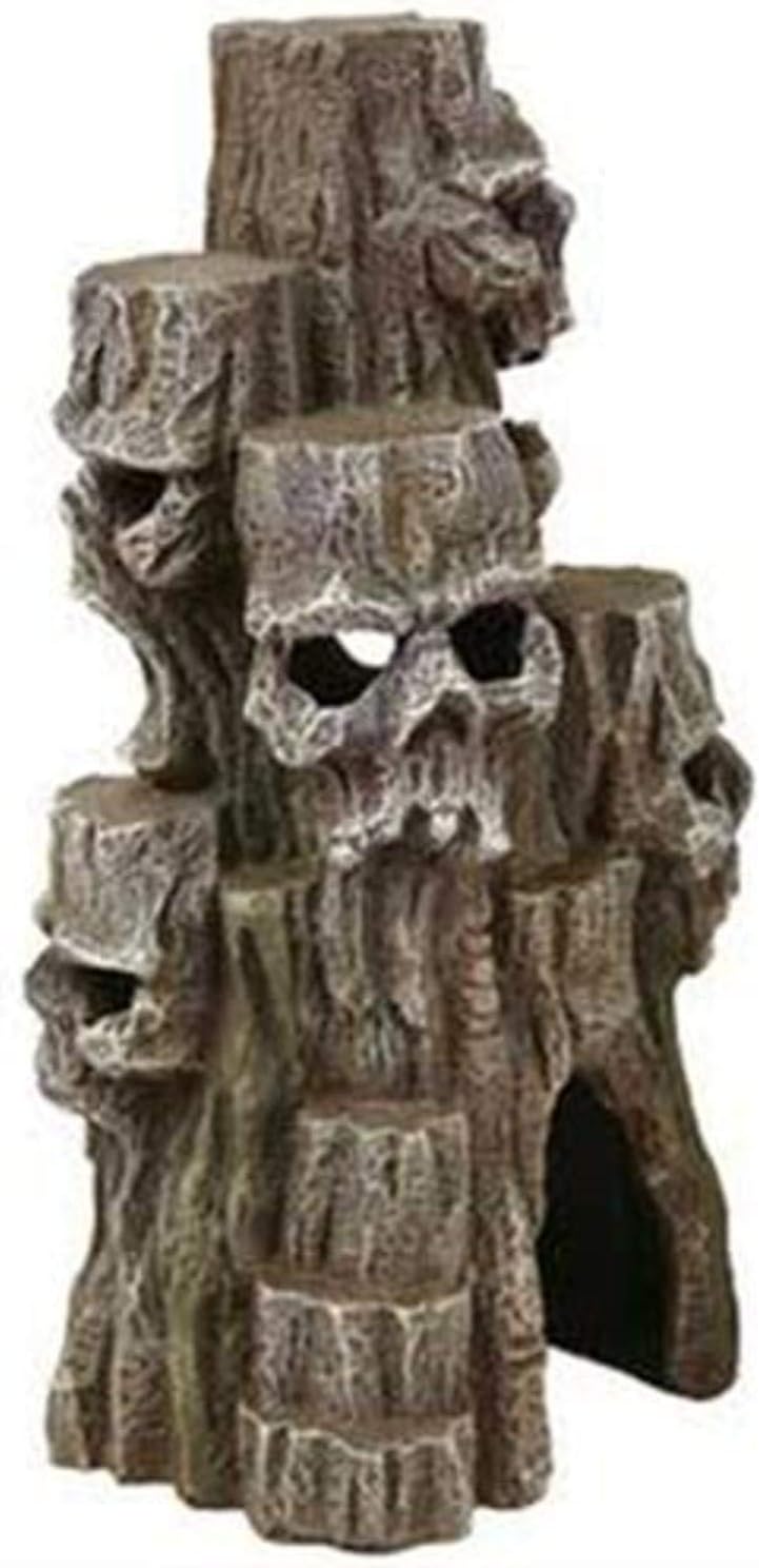 Exotic Environments Skull Mountain Aquarium Ornament, Medium, 9-Inch by 6-Inch by 6-Inch