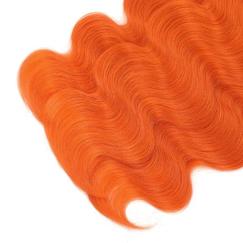 Miniatura 6 de REMY HAIR - Extensiones de cabello 100 % humano ondulado, extensiones de cabello naranja para coser, un paquete de 18 pulgadas para mujeres blancas