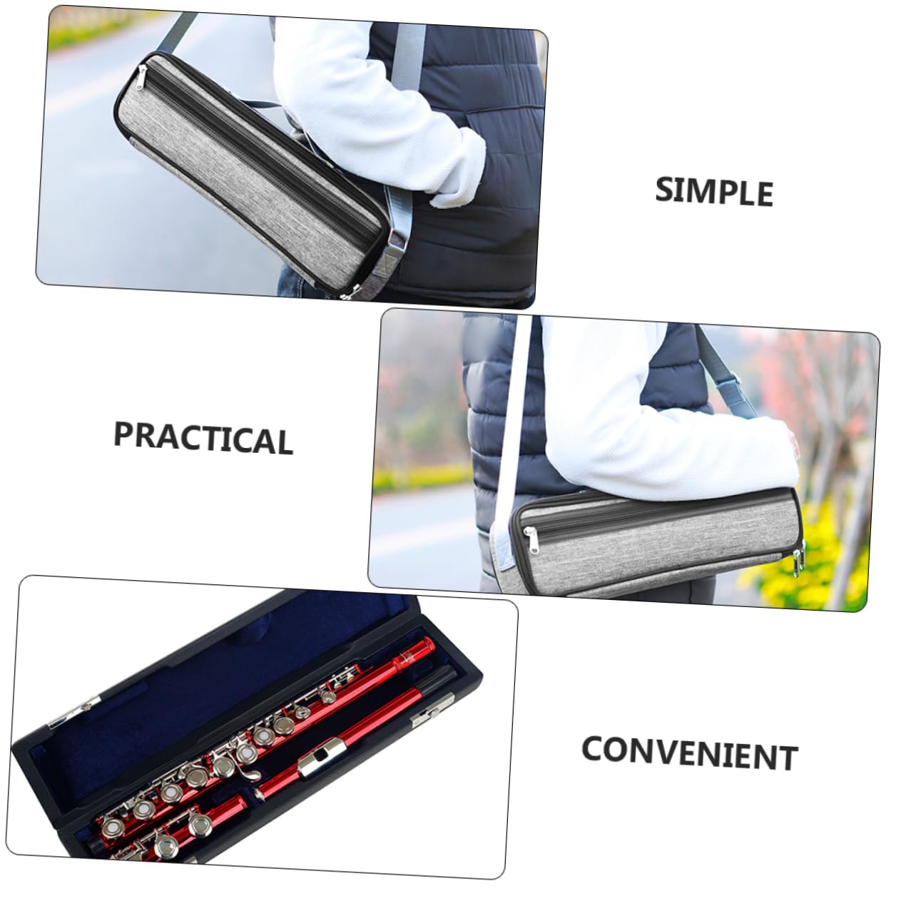 Didiseaon 1set Borsa Pratica Per Flauto Con Fodera Set Completo Per Strumenti Fiato Per Studenti e Musicisti