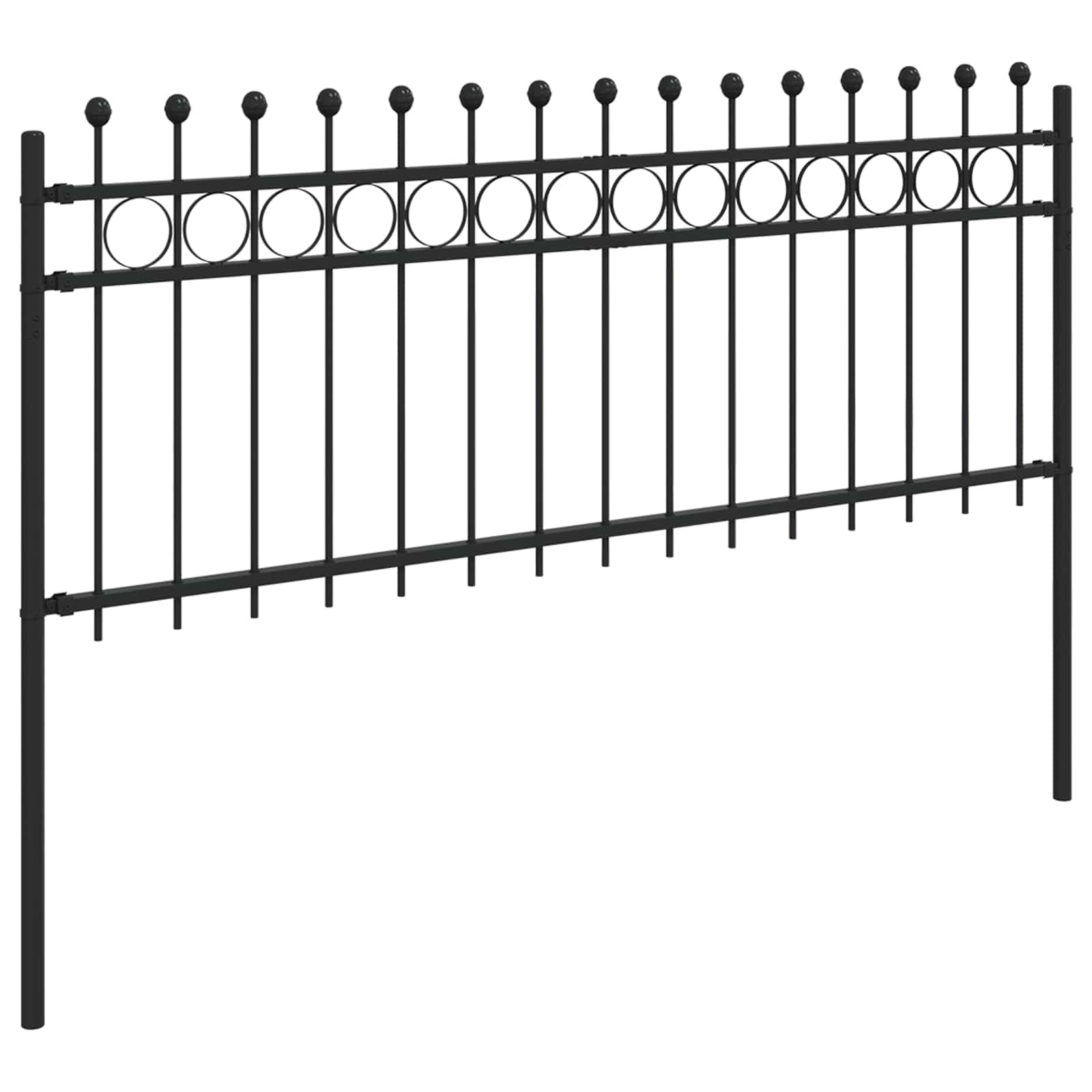 Recinzione ad anello nera in acciaio verniciato a polvere, 200 x 130 cm, rete metallica per voliera, arvicole, topi, per giardino e terrazza, con sistema di pannelli flessibili