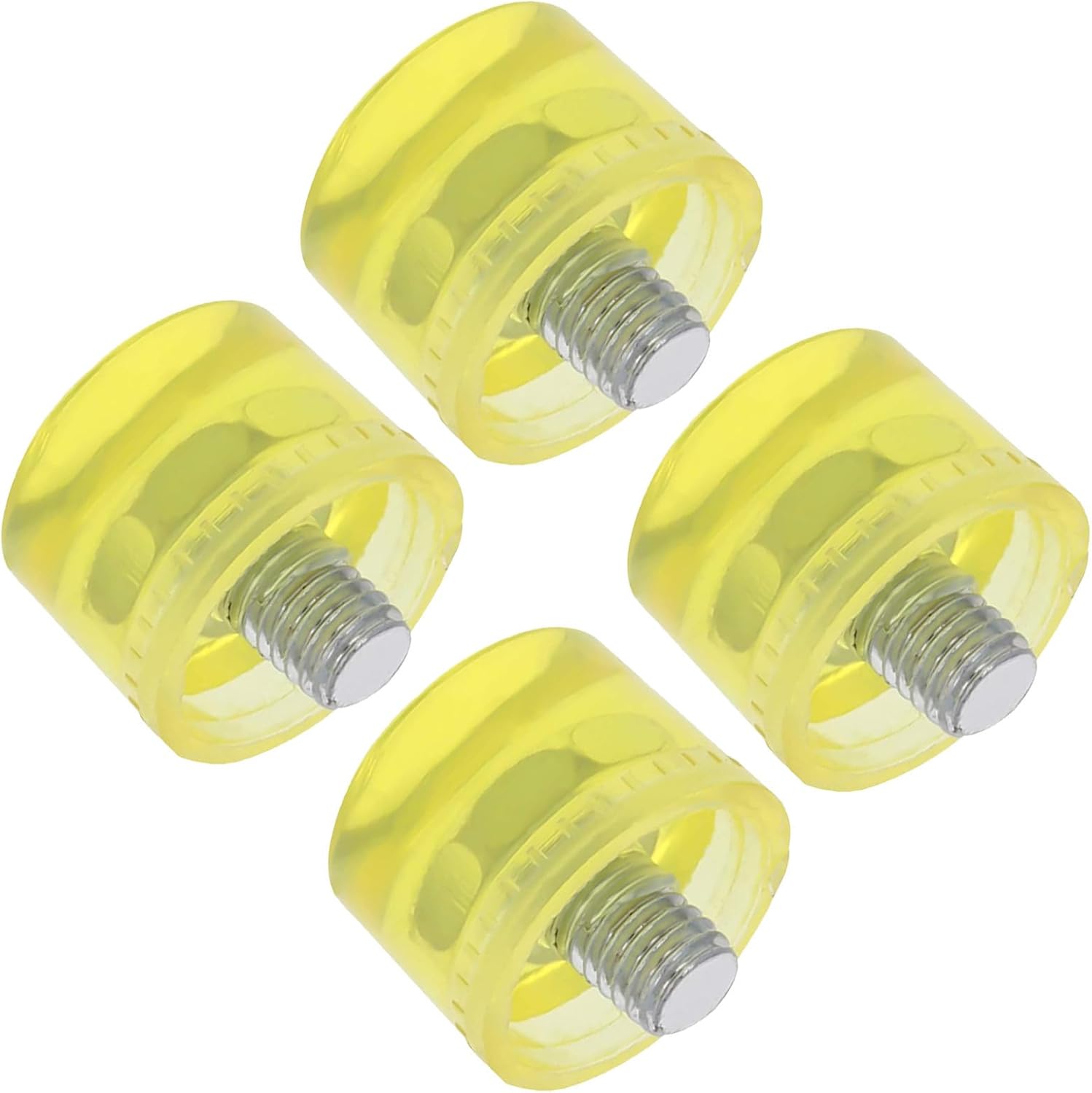 4 Pcs Yellow Rubber Mallet Replacement Head Tip for Gentle Tapping