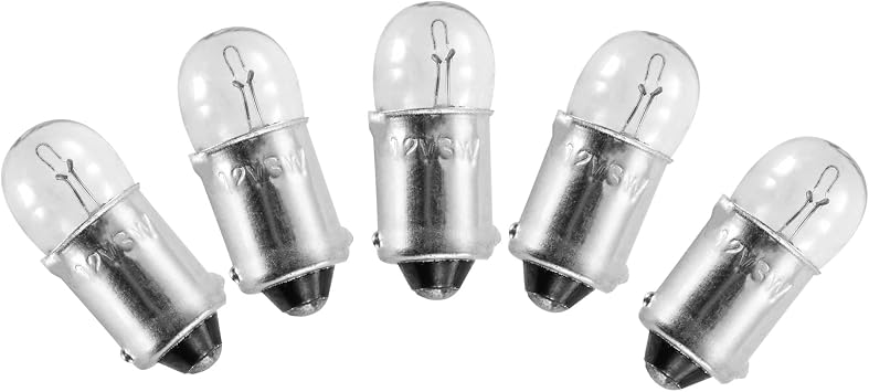 GOOFIT 12V 3W Mini Auto Indicator Bulbs Car Interio Lighting Instrument Lamp for Motorcycle5 Pack