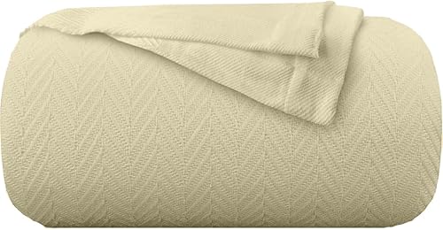 Kotton Culture Manta de cama de tamaño individual para sofá, 100% algodón, transpirable, para todas las estaciones, para sofá, ligera, con patrón de