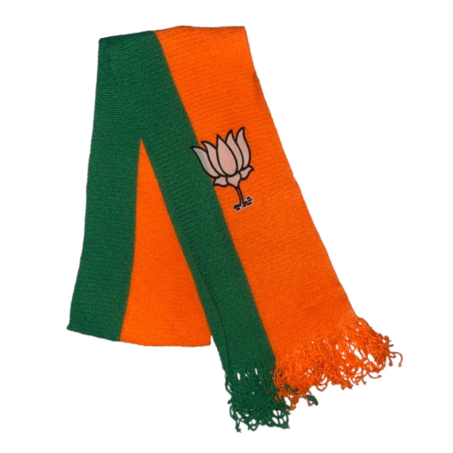 omg flag BJP Party Cotton Scarf with Lotus Symbol, Orange & Green Political Gamcha, Bharatiya Janata Party Political Theme, Lightweight Scarf for Men & Women 60 * 5.1 Inch-picture-10