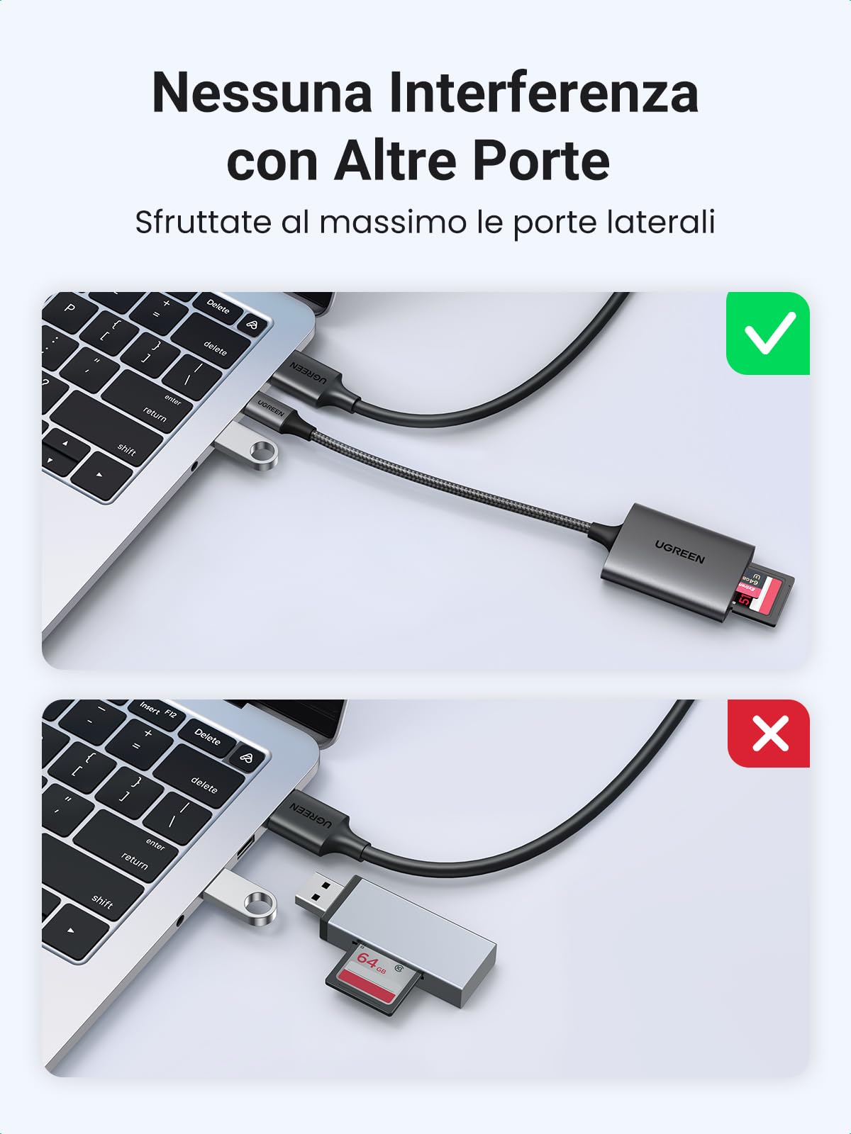 UGREEN USB C 312MB/S Lettore Schede SD TF Adattatore Micro SD OTG Card Reader in Alluminio Compatibile con iPhone 17 Pro Max Air iPad Pro 2024 MacBook Pro Air Galaxy S25 Xiaomi 15 Mate70 P70 (SD 4.0)