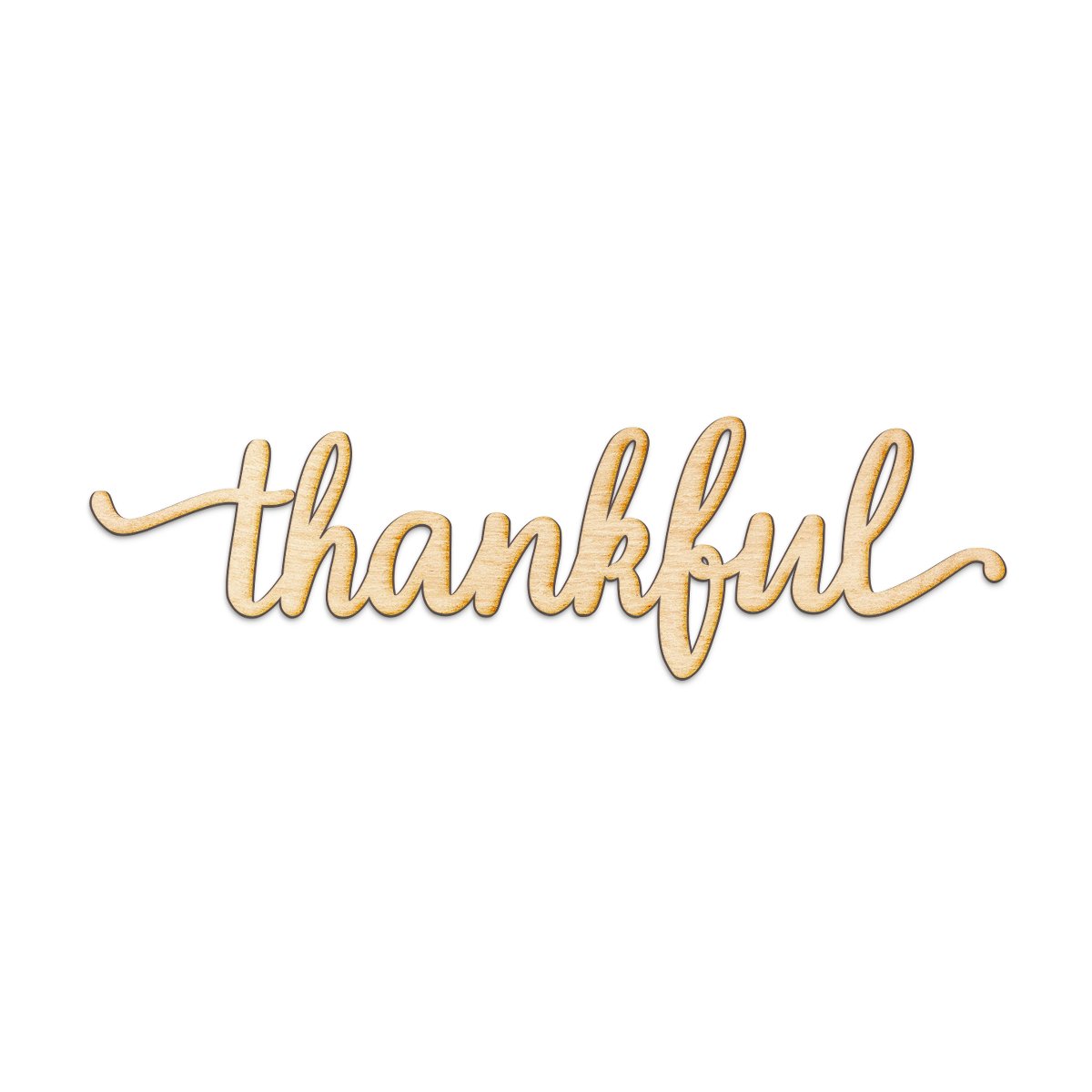Amazon.com: Woodums – Thankful Script Wooden Wall Art Decor, Unfinished ...