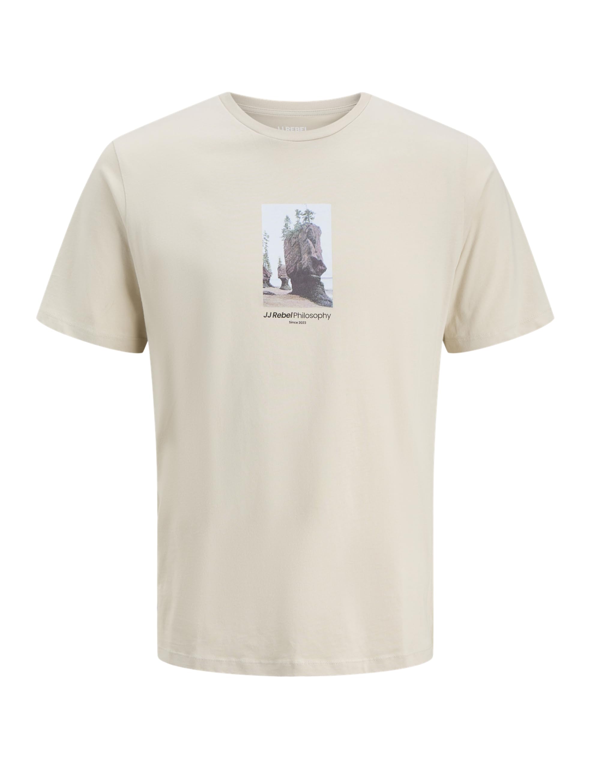 JJ rebel Men's Jrebfred Tee SS Crew Neck, Moonbeam, L