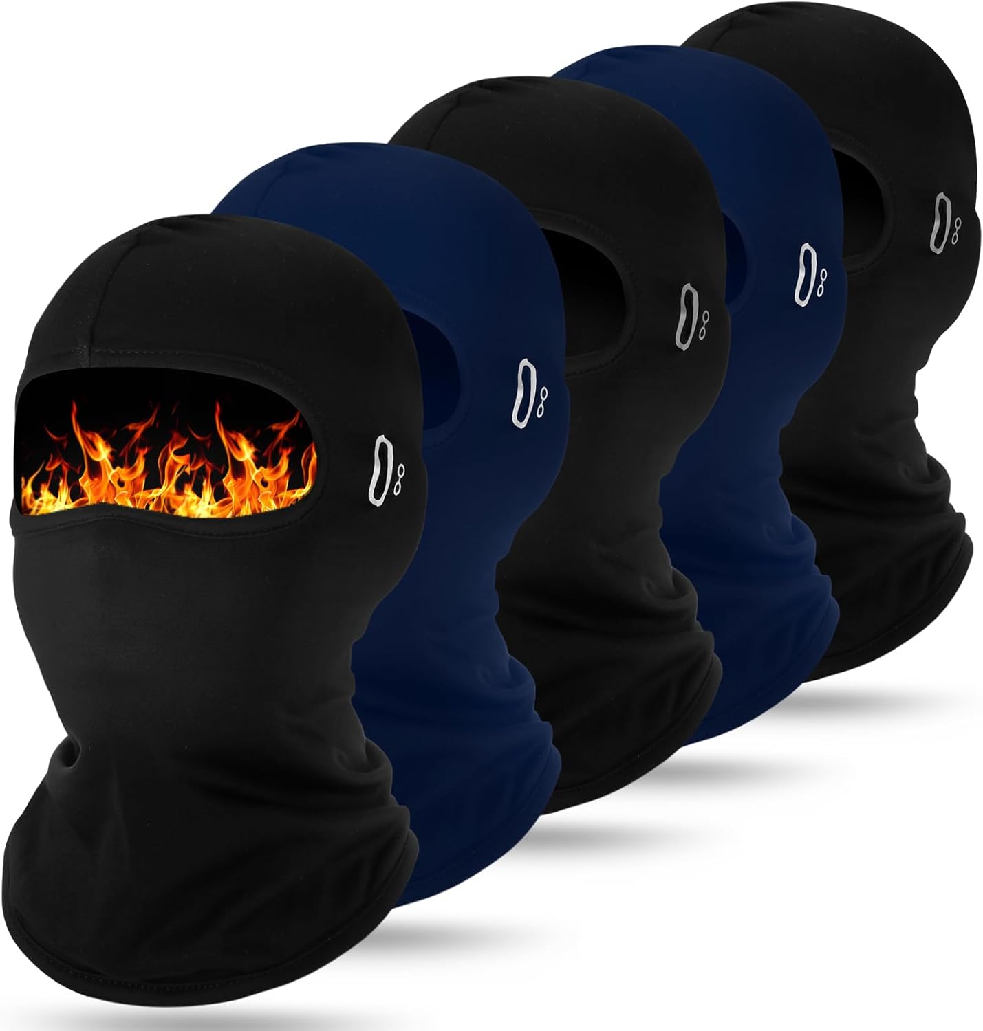 Suhine 5 Pcs Winter Balaclava Ski Mask Windproof Thermal Full Face Mask Cold Weather Balaclava with Reflective Stripe