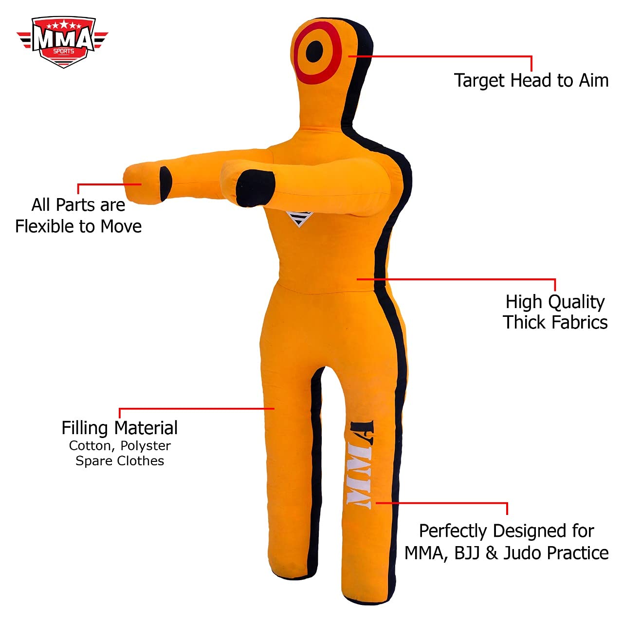 Manichino per bambini BJJ Wrestling MMA Brasiliano Jiu Jitsu Bambini Judo Lancio Boxe Manichini 36-40 piedi INCHES-UNFILLED