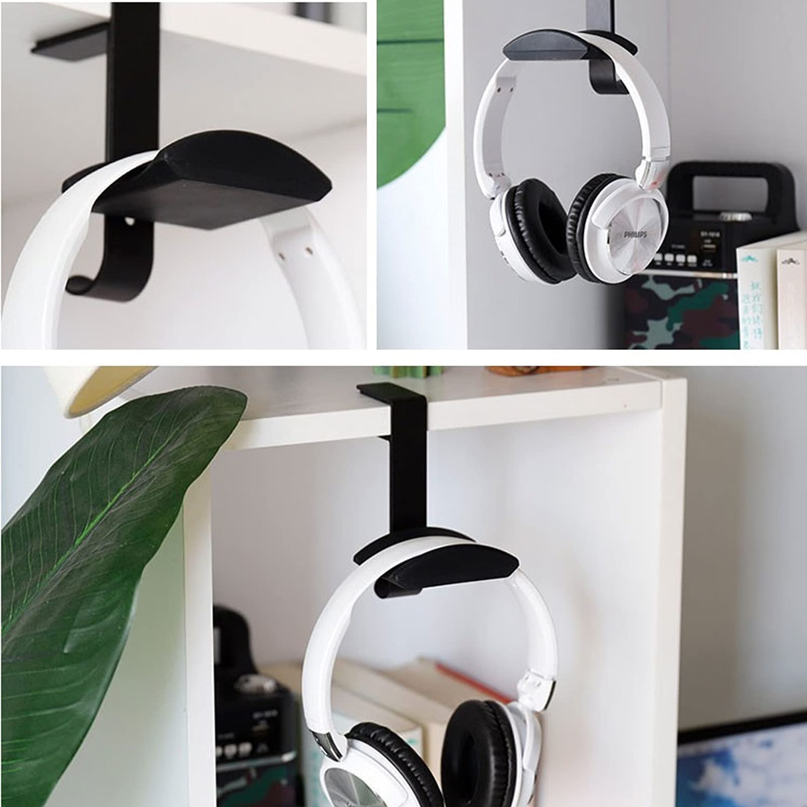 Kopfhörerständer, multifunktionales Audio-Regal für Gaming- und Studio-Kopfhörerhalter, verstellbares Design, platzsparender Organizer für Schreibtischzubehör
