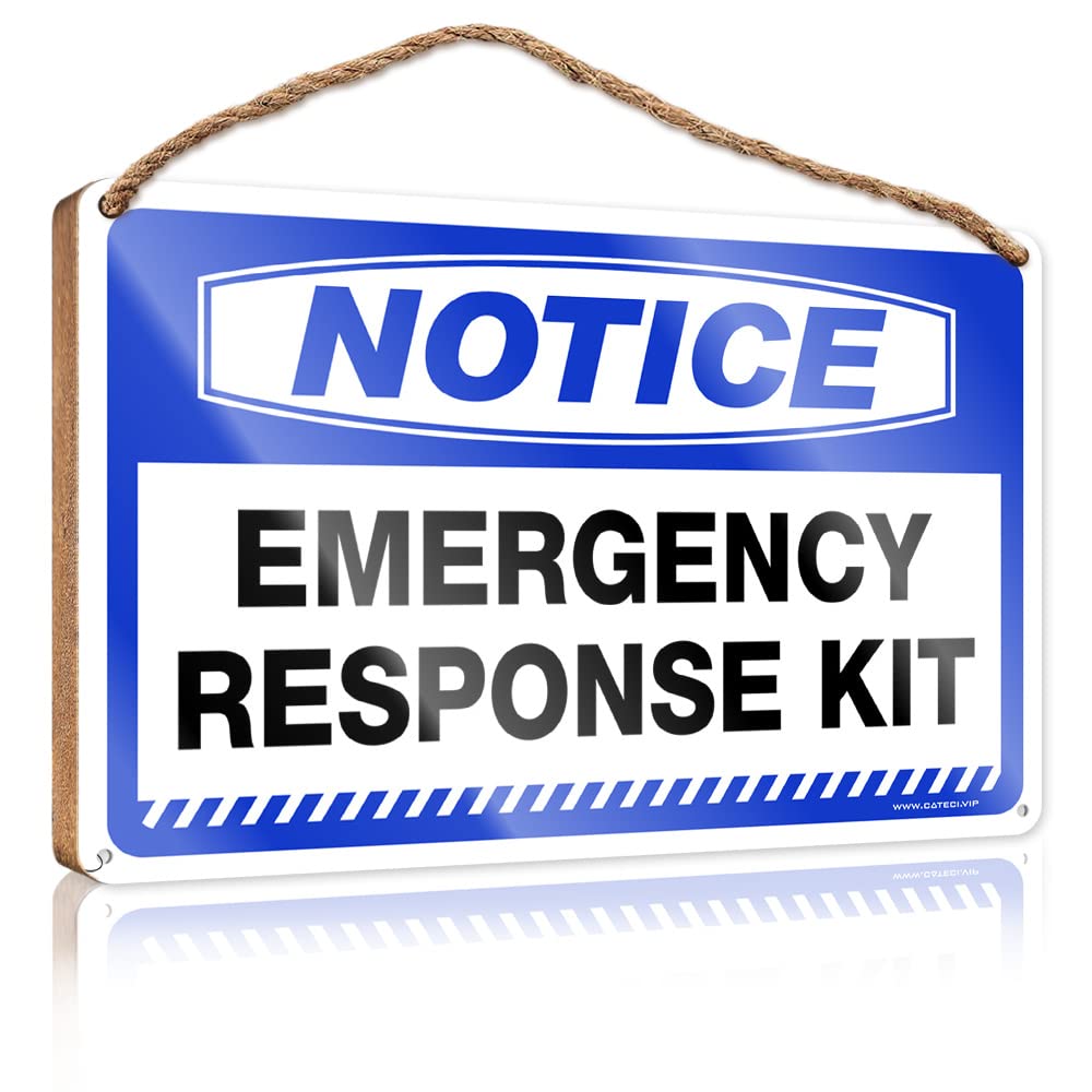 Kitchen Funny Sign Notice Emergency Response Kit Wooden Sign(23X35CM)