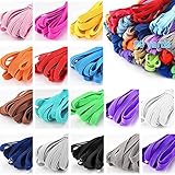 Hengiee Color Elastic Bands for Sewing, 1/4 Inch Elastic String for Masks, 16 Colored Elastic for...