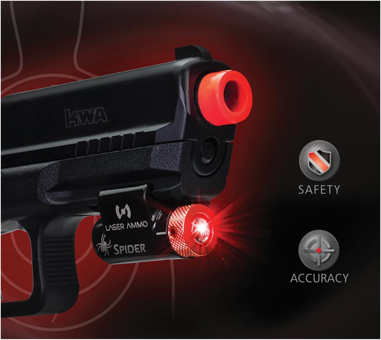 Laser Ammo Spider Adapter and Vibration Kit - SureStrike Rail Mounted Recoil Enabled Training Laser (Class I, 3.5mW) for Your Airsoft Gun