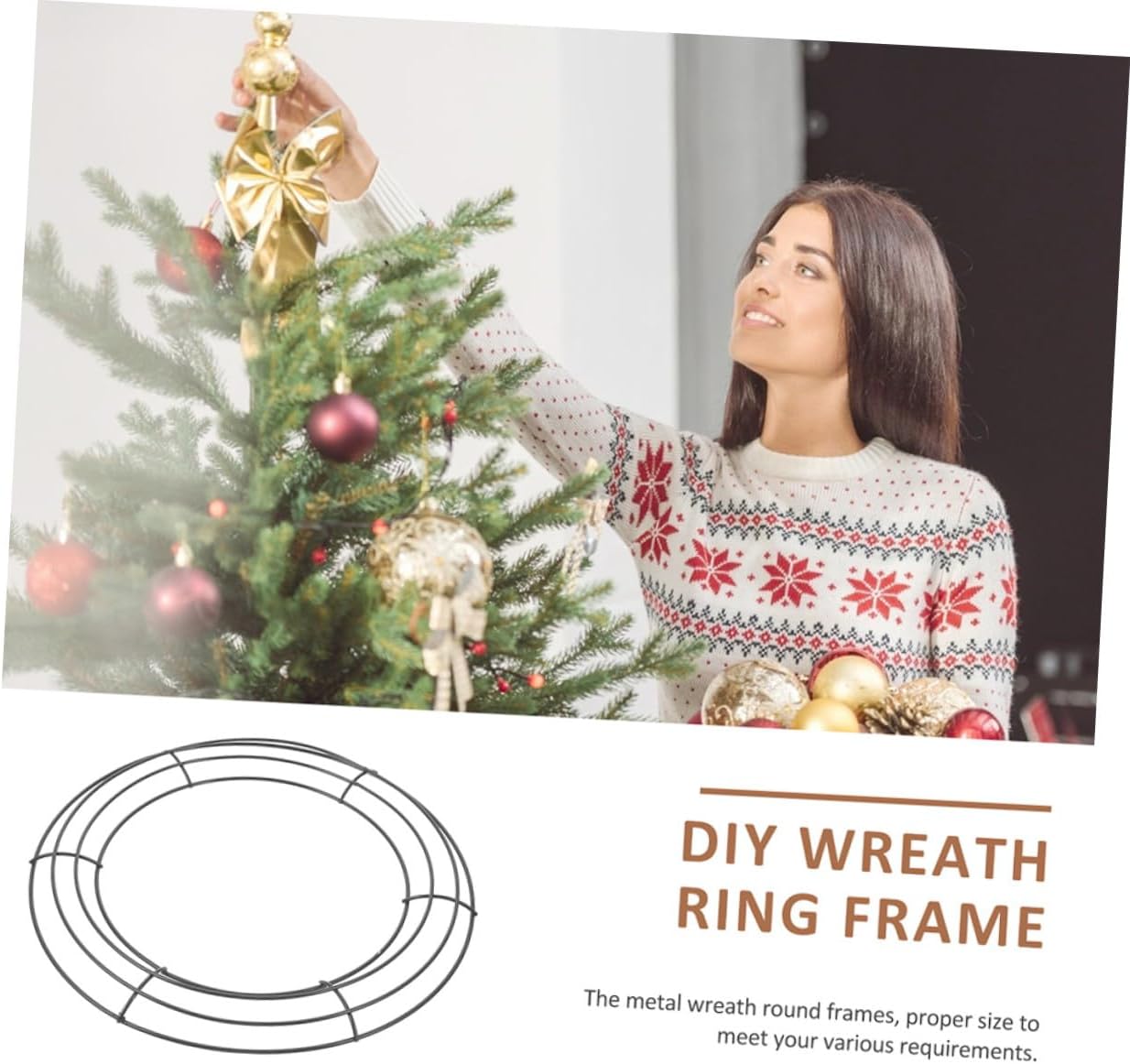 10pcs Black 12-inch Round Metal Wire Wreath Frames DIY Floral Wreath Support Rings for Holiday Wall Hanging and Craft Decorations
