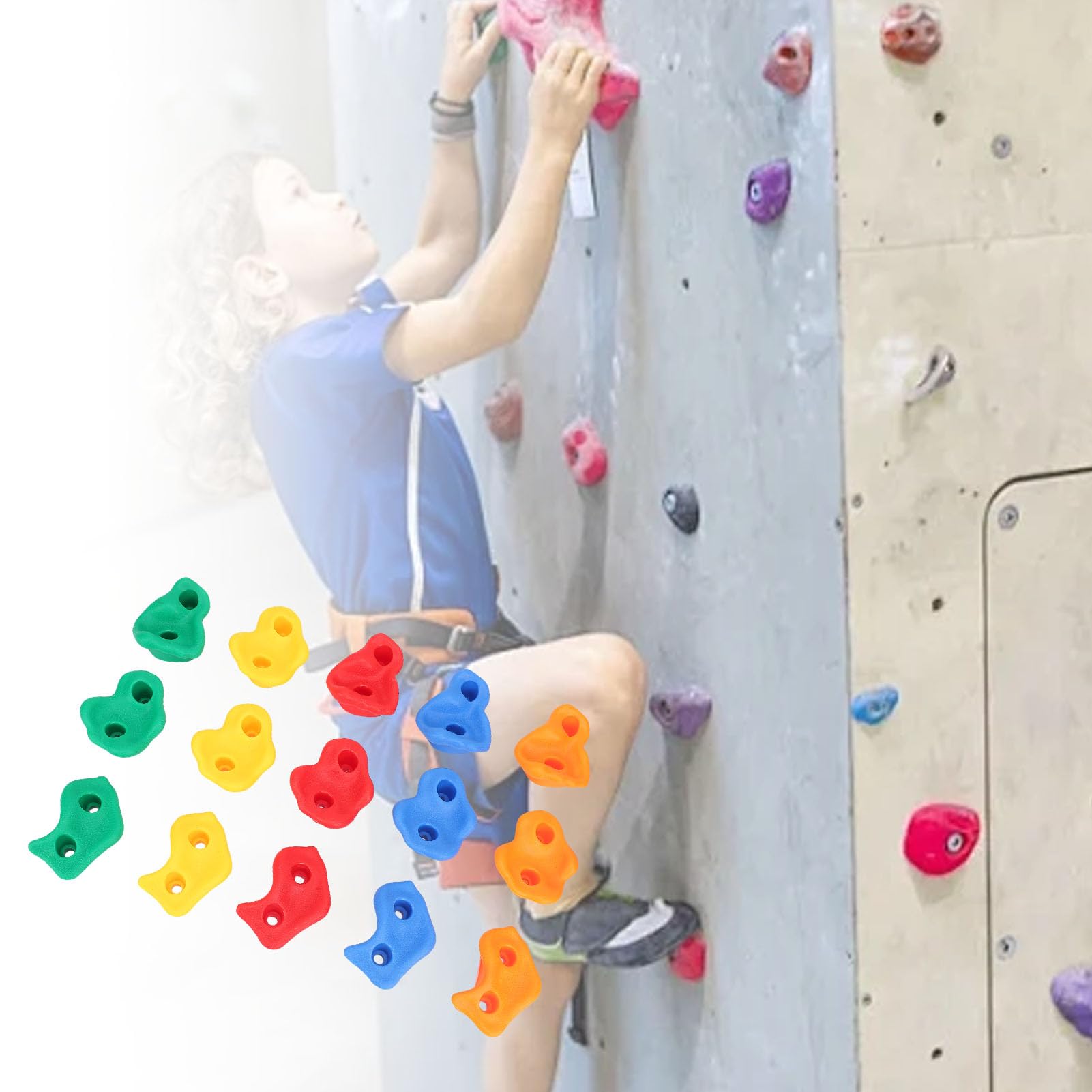 Brrnoo Set Parete Arrampicata per Bambini Multicolore, Rocce Gioco Sicure