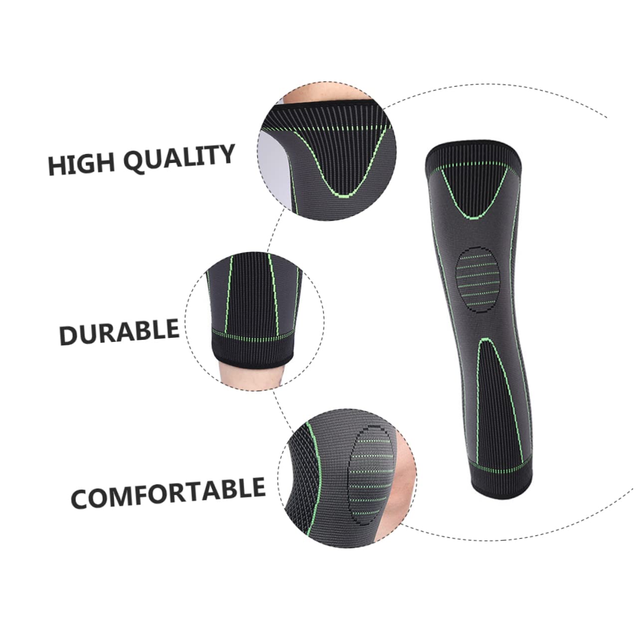 PACKOVE Knee Protective Pad for Sports Long Compression Sleeve for Optimal Protection Breathable Material for Gym Basketball Running More Cost Fitness Accessory