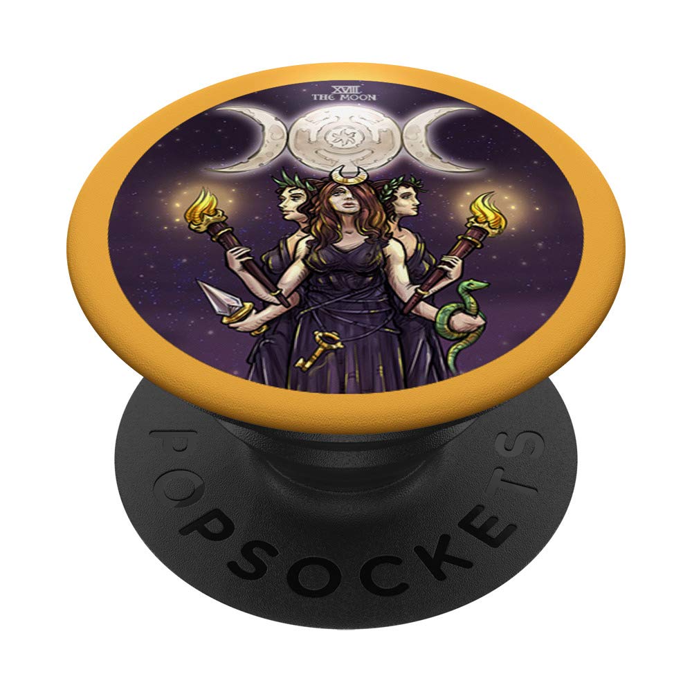 The Goddess Hecate The Moon Tarot Card Triple Moon Wheel PopSockets PopGrip: Swappable Grip for Phones & Tablets