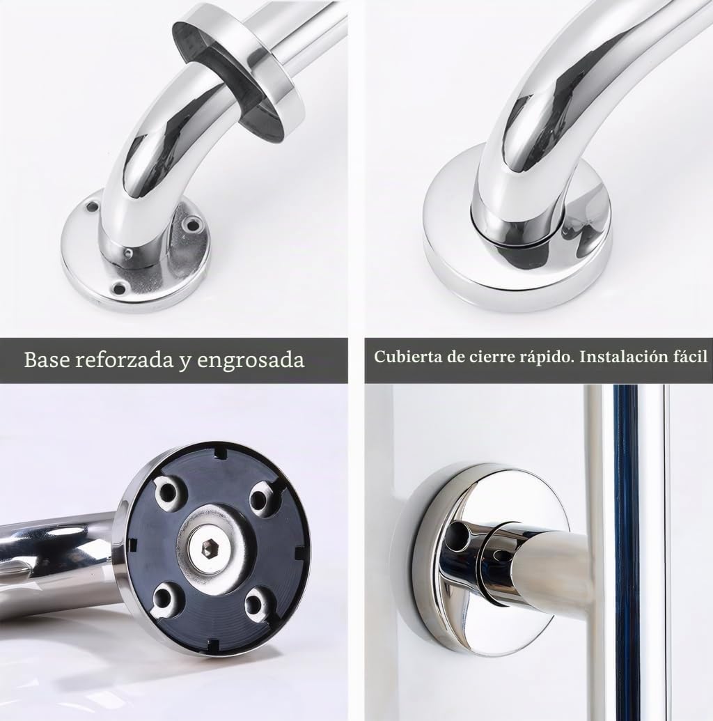 Barras de Apoyo para El Baño,70x50cm Acero Inoxidable Barra de Apoyo para Ducha en Forma de L,Pasamanos de ángulo Recto Montado en la Pared para Mujeres Embarazadas, Pe(Size:cepillado,Color:derecho)