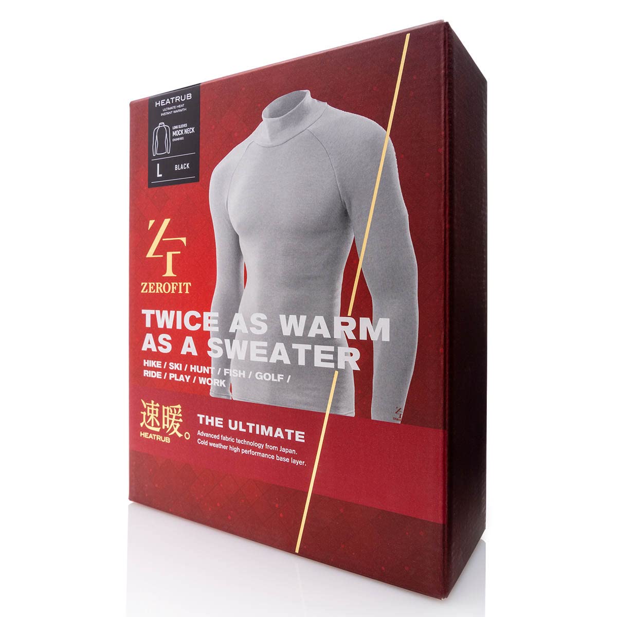 ZeroFit Herren Heatrub Ultimate Thermo Unterhemd Stehkragen Funktionsshirt