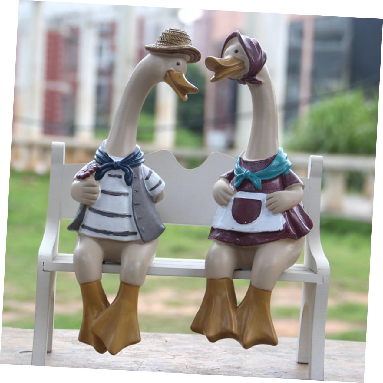 SOIMISS Harzfigur Entenpaar Handgefertigt Romantisches Desktop Ornament Wohndeko Schlafzimmer Wohnzimmer
