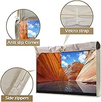 Vista 7 de Cubierta para TV al aire libre de 43 pulgadas, IC ICLOVER 600D Protector de TV resistente de 4 estaciones, impermeable con cremallera, solapa