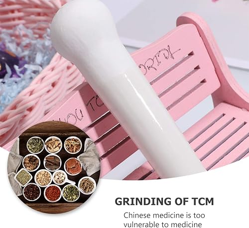 Miniatura 6 de EXCEART Maja Ajo Masher Cerámica Alimentos Muddler Medicina Molienda Stick