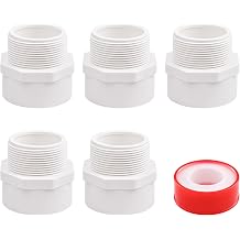 5 PCS 110mm PVC Pipe Fitting, 2-Way, 4" PT Male Thread