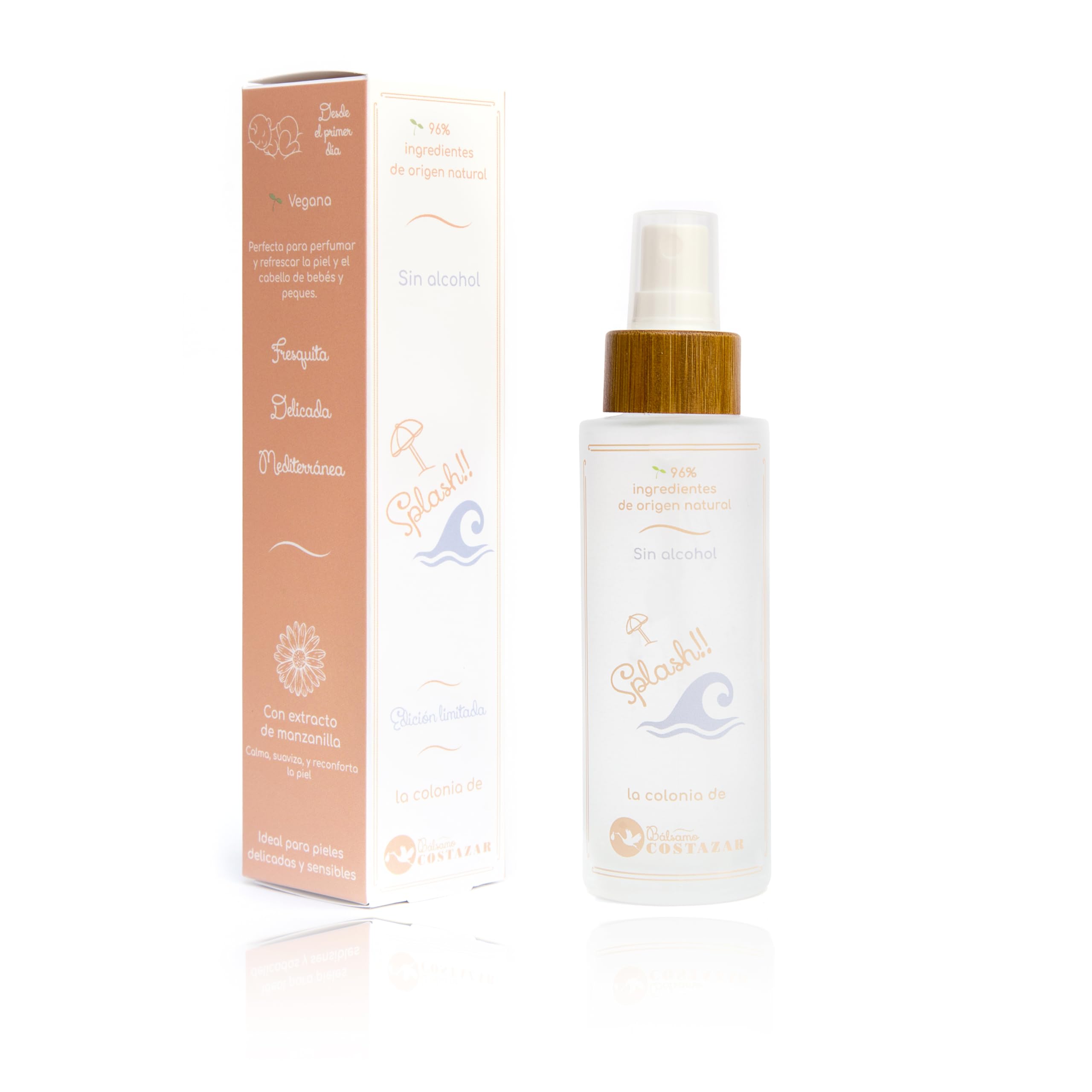 Colonia Infantil Sin Alcohol de Bálsamo Costazar. Extracto Manzanilla. Vegana, 96% Ingredientes Naturales. Edición Limitada. 100 ml