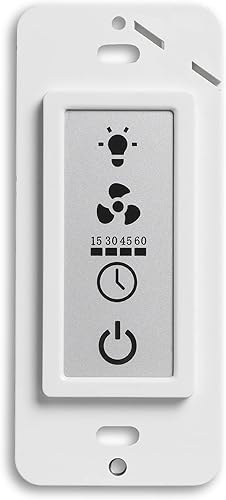 Homewerks 7150-12 - Temporizador de baño LCD para ventilador de ventilación y luz, 3 funciones