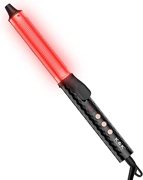 K&K 1 1/4inch Infrared Professional Infrared Hair Curling Iron Heater Ceramic Barrel that Stays Hot 1.25 Inch Hair Iron Curler for Medium to Large Curls International