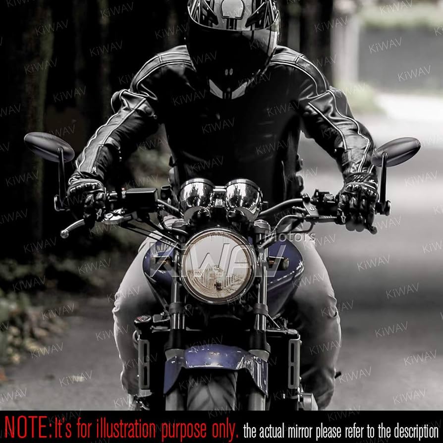 Amazon | KiWAV バーエンドミラー ウルトラ 黒 M8ネジ式 左右セット