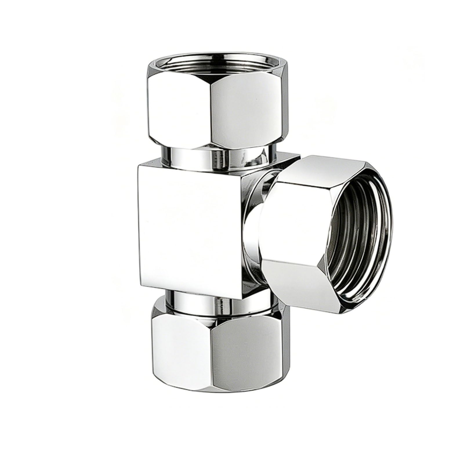 Valvola ad Angolo for WC, connettore 1 a 2, Tubo di Ingresso dello scaldabagno 1-in-2-out, distributore d'Acqua a T con Raccordo Interamente in Rame