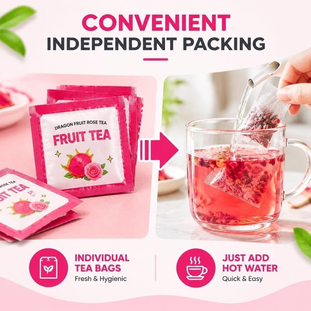 Té de rosa y fruta del dragón, 90 g x 2 cajas