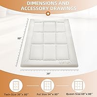 Vista 2 de Colchón de tamaño individual japonés para piso tipo futón, colchón de futón plegable para piso, colchón de tatami portátil, cama enrollable